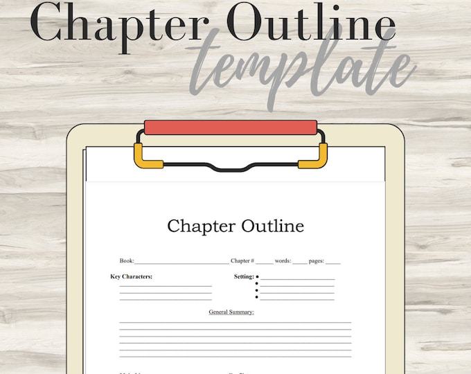 Chapter Outline Template novel, Short Story, Book, Et C. - Etsy