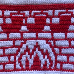 Festive Fireplace Overlay Mosaic Crochet Pattern