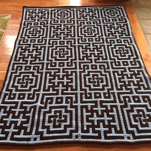 Keltisches Labyrinth Overlay Mosaik Häkelanleitung
