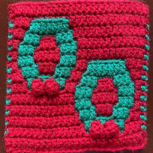 Winter Wreaths Overlay Mosaic  Crochet Pattern