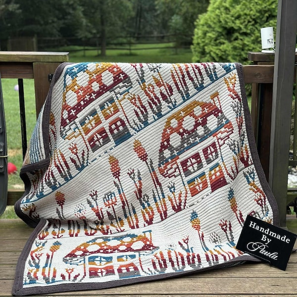 Mushroom Cottage Overlay Mosaic Pattern