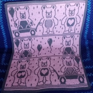 Teddy Bear Parade Overlay Mosaic Crochet Pattern