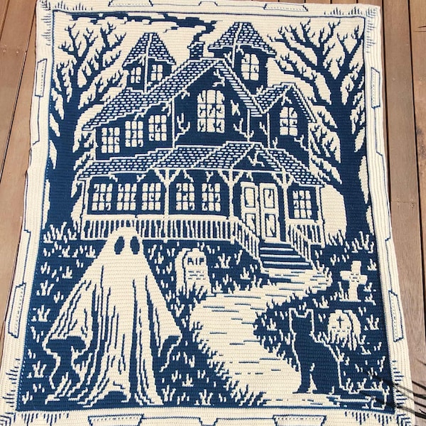 Phantom Manor overlay mozaïek gehaakt dekenpatroon