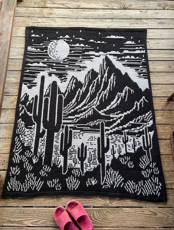 Vulture Valley Overlay Mosaic Crochet Blanket Pattern