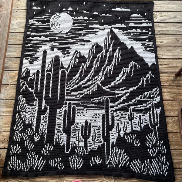 Modèle de couverture au crochet en mosaïque à superposition de Vulture Valley