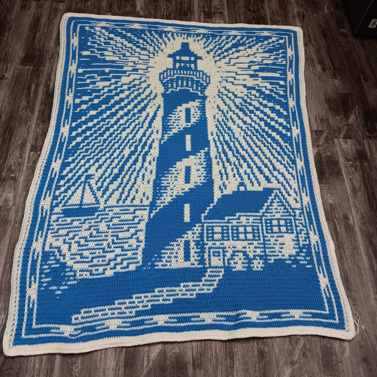 Lonely Lighthouse Overlay Mosaic Crochet Blanket Pattern - Etsy