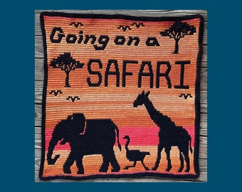Gehen auf eine Safari Overlay Mosaik häkeln Baby Decke Muster