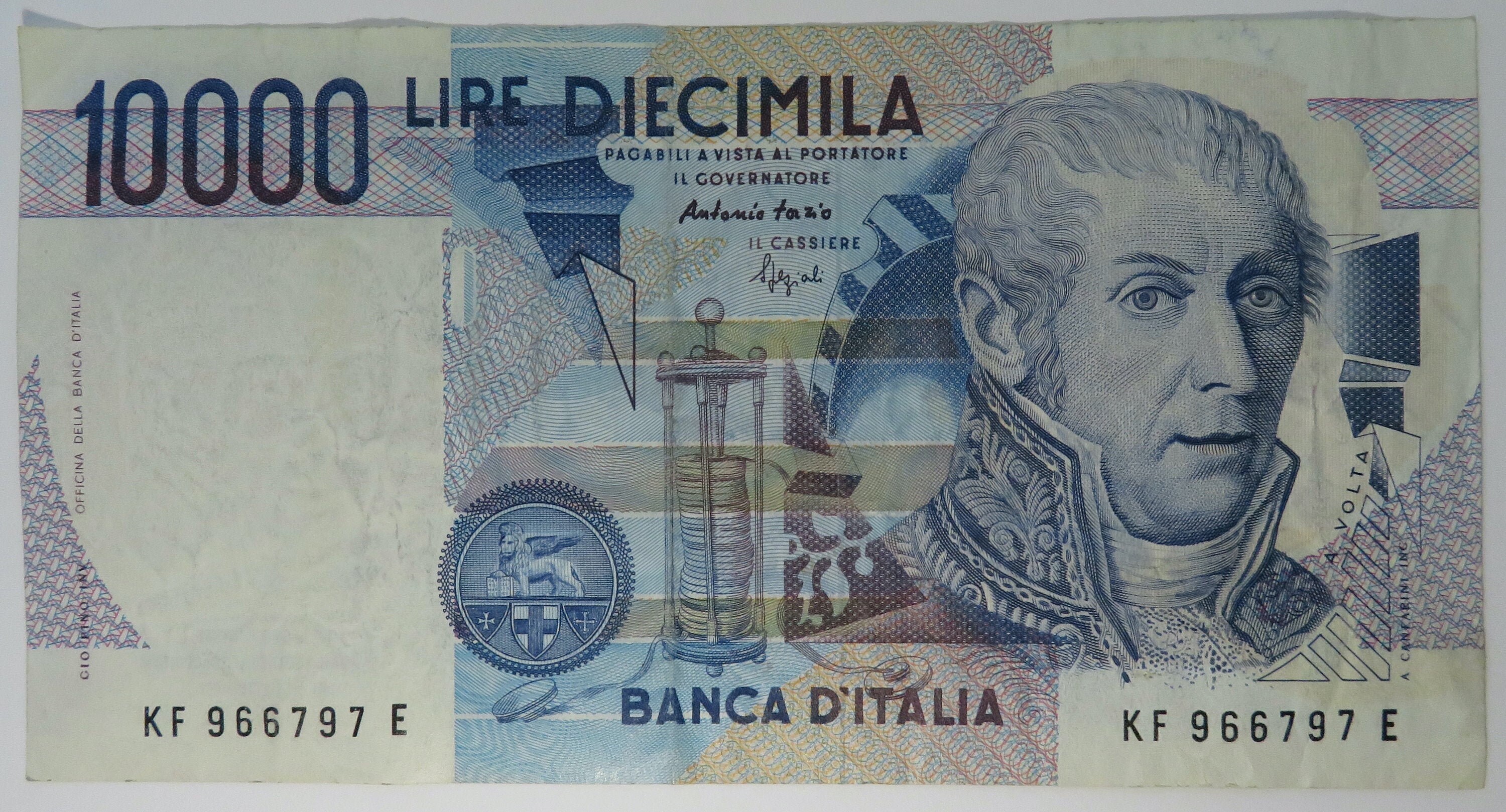 1984 Italy - 10.000 Lire Volta P.112c - Circulated - Etsy Canada