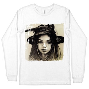Witch Style Long Sleeve T-Shirt - Halloween T-Shirt - Charcoal Print Long Sleeve Tee Shirt