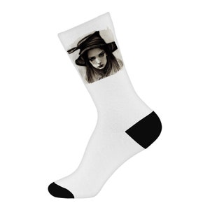 Vintage Witch Socks - Portrait Novelty Socks - Halloween Crew Socks