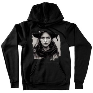 Wicked Witch Hooded Sweatshirt - Charcoal Art Hoodie - Graphic Hoodie