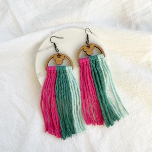 Disney Earrings, Disney Macrame Earrings, Disney Dangle Earrings, Jewelry for Disney Lovers, Disney Boho Earrings, Long Disney Earrings