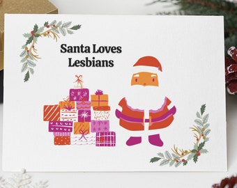 Lesbian Funny Cute Christmas Card