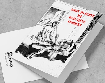 Femdom Mistress sissy Greeting Card