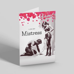 Carte d'amour dominatrice, salutations BDSM pour maîtresse maman Domme