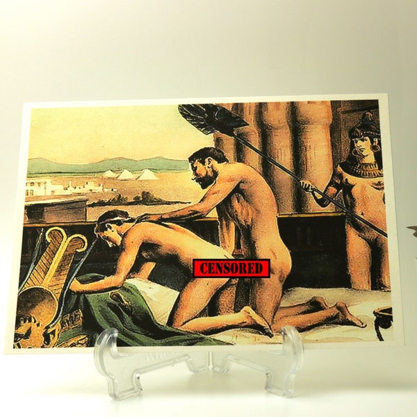 Gay Erotic Art Print Set, Gay Sex Art, Vintage Male Nude Art Print, Two Gay Men, Flat Greeting Card