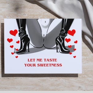 Femdom Valentine's Day Card Body worship pussy worship face sitting oral service oral slave