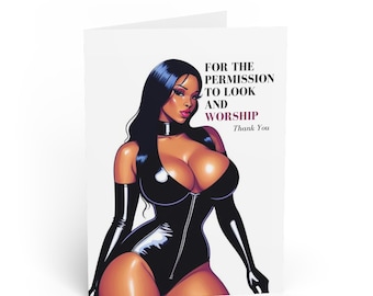Black Mistress Femdom BDSM Greeting Card, Mistress Slave Kink
