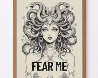 Impression d'art Medusa, affiche féministe femme dominatrice