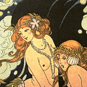 Sapphic Art, Lesbian Wall Decor, Gay Mermaids, LGBTQ Vintage image 5