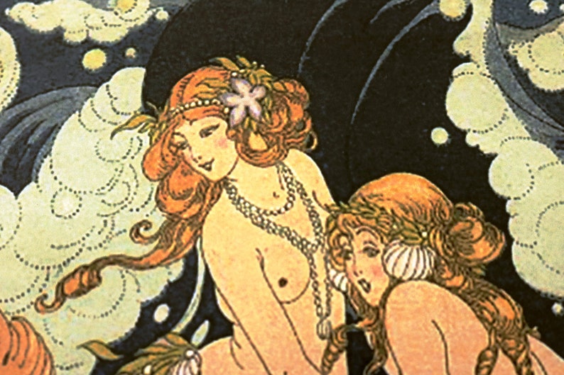 Sapphic Art, Lesbian Wall Decor, Gay Mermaids, LGBTQ Vintage image 5