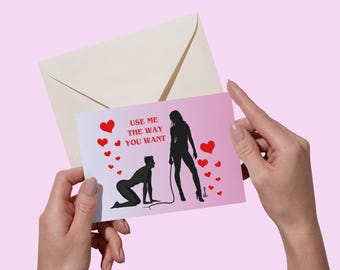 Carte d'amour dominatrice pour maîtresse d'épouse dominante, maman Domme