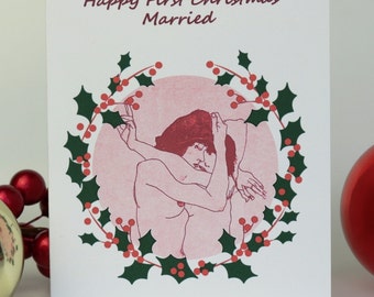 Lesbian First Christmas Married Card