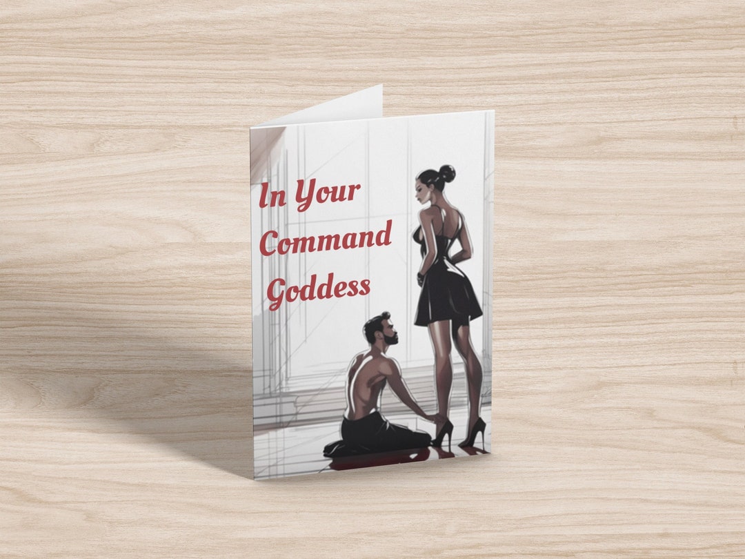 Femdom Love Card, Mistress Slave, Custom Message, Submissive Male