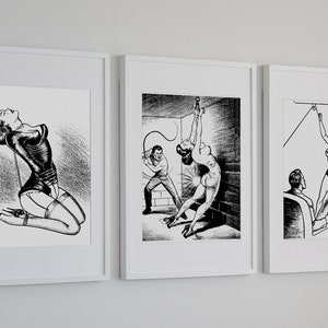 BDSM Vintage Art Master Slave Posters dungeon wall decor
