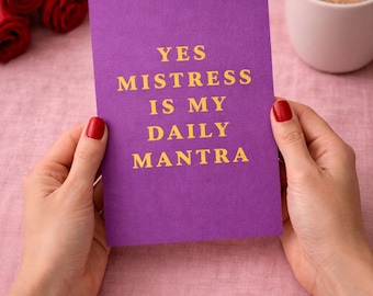 Femdom BDSM Greeting Card, Mistress Slave Kink