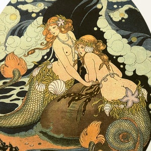 Lesbian Mermain Erotic poster art print