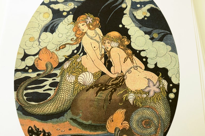 Lesbian Mermain Erotic poster art print