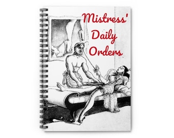 assignment notebook drawing Mistress Slave, Femdom Notebook for Assignments Rules Tasks, Spiral Ruled Lined Notebook