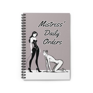 Diario de femdom para tareas, reglas, tareas, cuaderno con líneas en espiral