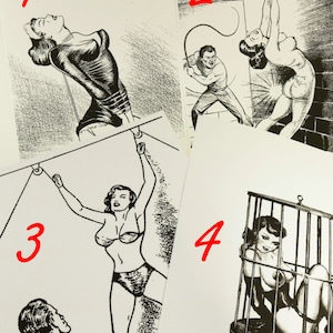 BDSM Vintage Art Master Slave Posters dungeon wall decor