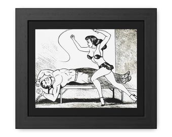 Dominatrice vintage, impression d'art, lot de 2, décoration murale BDSM à trois