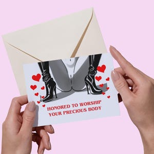 Femdom Valentine's Day Card Body worship pussy worship face sitting oral service oral slave