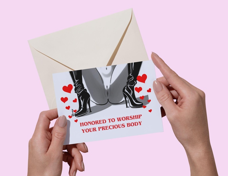 Femdom Valentine's Day Card Body worship pussy worship face sitting oral service oral slave