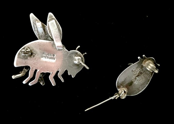 Sterling Bee and Mouse Pins - image 3