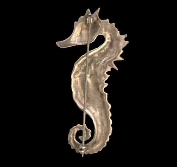 Sterling Seahorse Pin View 3