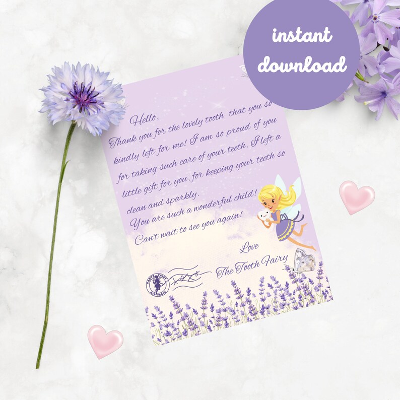 Tooth Fairy Letter Tooth Fairy Printable Tooth Fairy Letter for Girl ...