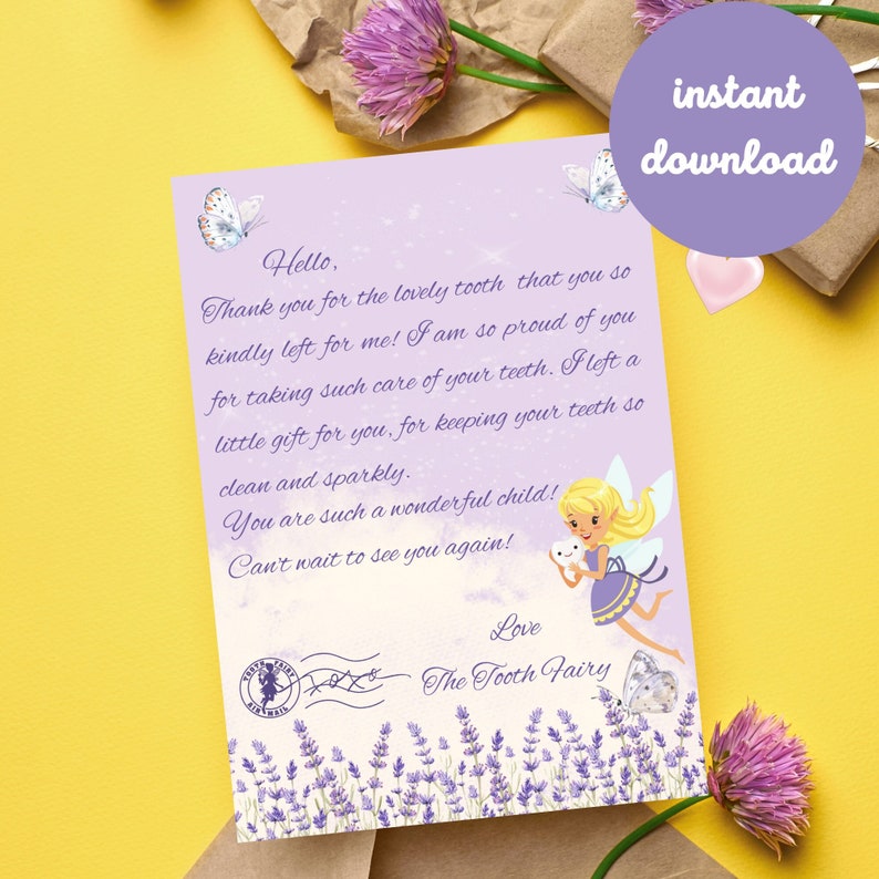 Tooth Fairy Letter Tooth Fairy Printable Tooth Fairy Letter for Girl ...
