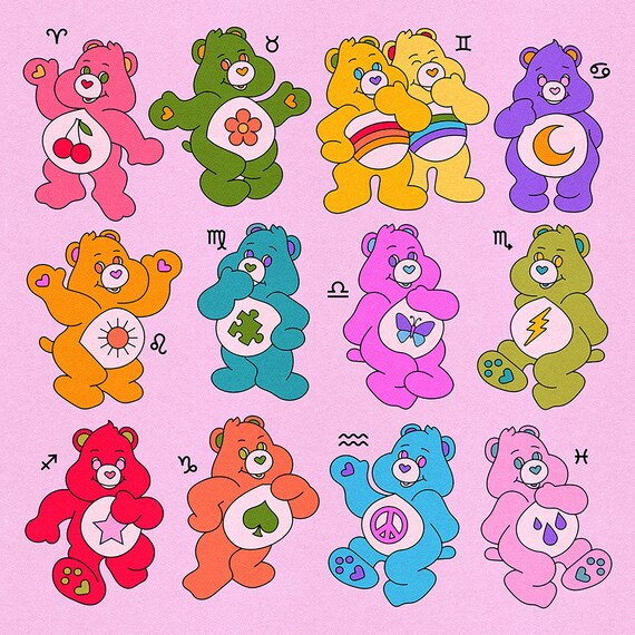Zodiac Care Bears Etsy