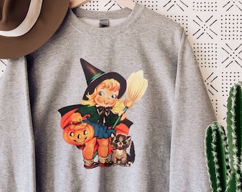 Sweat-shirt d'Halloween vintage Crewneck d'Halloween Vêtements d'automne Pull d'Halloween vintage Sweat-shirt d'automne citrouille d'Halloween Halloween rétro