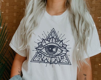 Evil Eye Shirt, Eye Shirt, All Seeing Eye, Evil Eye, Occult Shirt, Witchy Shirts, Mystical Shirts, Oversized Tshirt, Alt Clothing