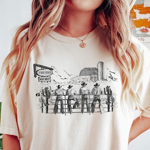 Here For The Cowboys Rodeo Country Western Graphic Tee