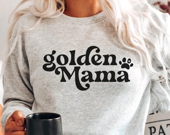 Sudadera Golden Retriever mamá, regalos Golden Retriever, sudadera de mamá perro, camisa de mamá perro, sudadera Golden Retriever, cuello redondo de mamá perro
