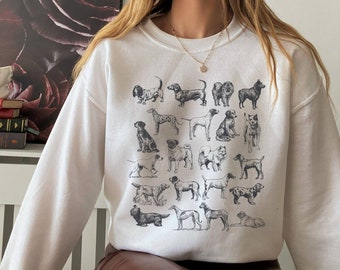 Dog Crewneck Sand Vintage Dog Sweatshirt Dog Themed Gifts Dog Mom Sweatshirt Cottagecore Dog Breed Sweatshirt Gifts for Dog Lovers Dog Dad