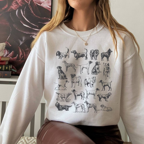 Dog Crewneck Sand Vintage Dog Sweatshirt Dog Themed Gifts Dog Mom Sweatshirt Cottagecore Dog Breed Sweatshirt Gifts for Dog Lovers Dog Dad