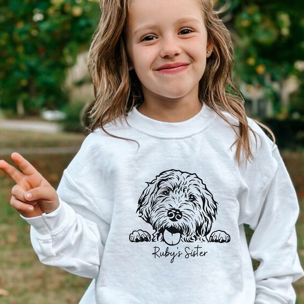 Personalized Goldendoodle Sweatshirt for Kids, Youth Custom Golden Doodle Shirt, Golden Doodle Gifts, Goldendoodle Tee, Dog Lover Gifts,